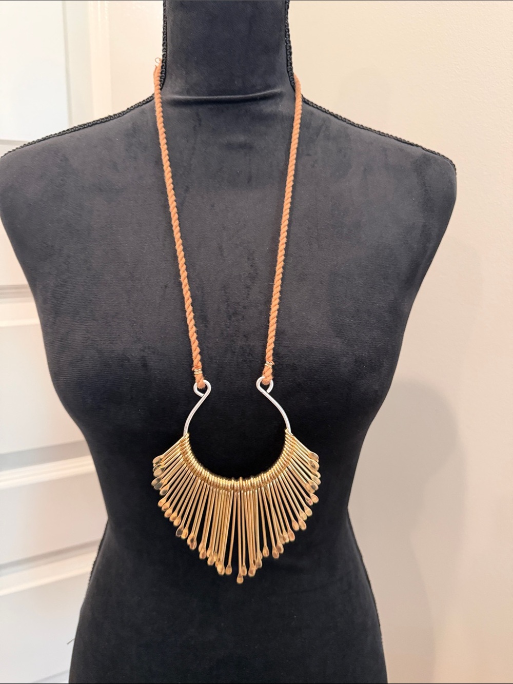 Gold Fringe Rope Necklace - Women Jewelry
